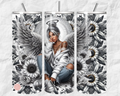 Black & White Angel 20oz Insulated Tumbler